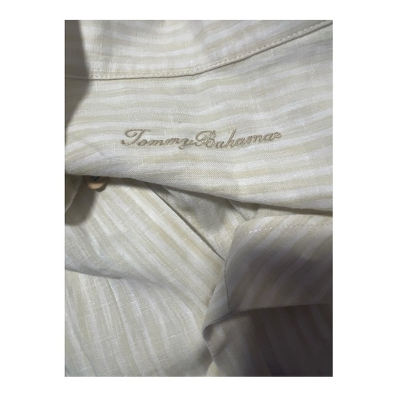+ Tommy Bahama Men’s Linen Yellow Striped Long Sleeve Button Down Size XL KD1 - Picture 2 of 4